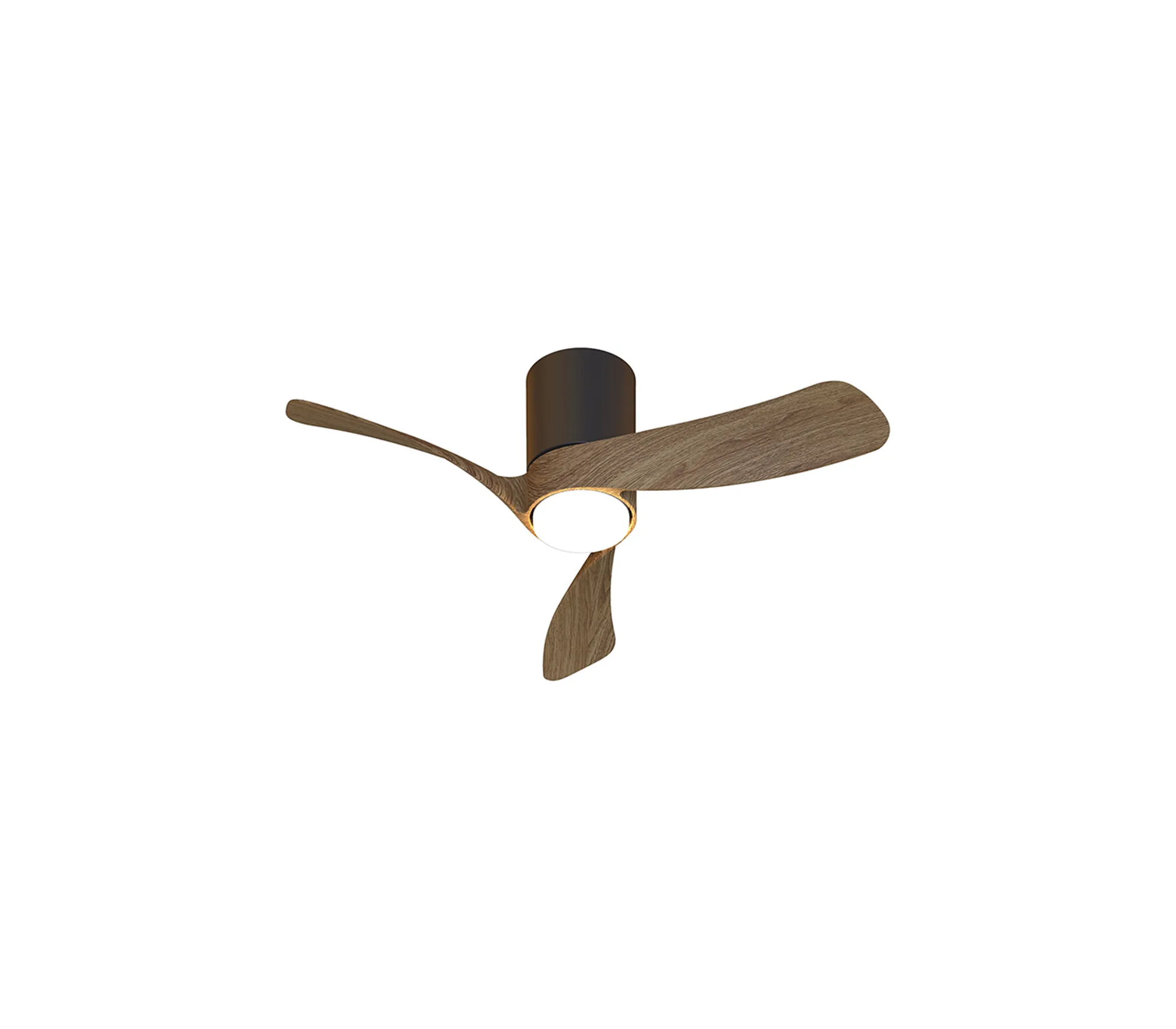 M9635  Nemo II XS 72cm 15W LED Dimmable Ceiling Light With Built-In 26W DC Fan, 3000-5000K Remote Control, 3000lm, Walnut/Black, 5yrs Warranty